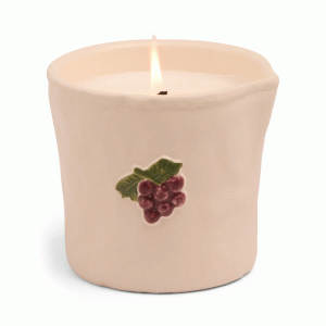 BIS0805EU Bistro 226g Grapes Embossed Ceramic Candle Paddywax - Bordeaux Grape Boxed